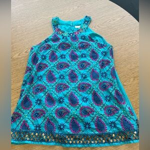 Turquoise Sleeveless Top